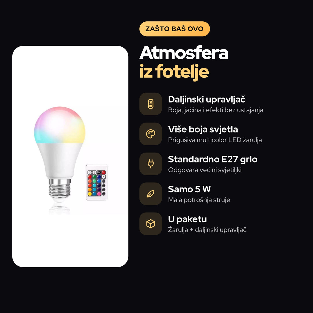 LED RGB Žarulja S Daljinskim Upravljačem – prednosti